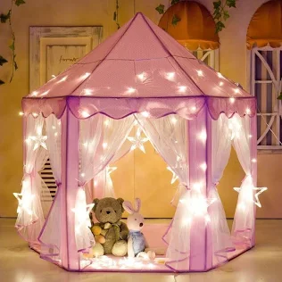 e-Joy Kids Indoor/Outdoor Play Fairy Princess Castle Tent, Portable Fun Perfect Hexagon Large Playhouse Toys for Girls/Children/toddlers Gift Room